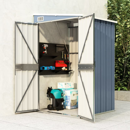 vidaXL Storage Shed Wall-mounted Garden Shed for Backyard Galvanized Steel