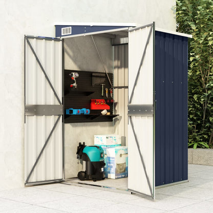 vidaXL Storage Shed Wall-mounted Garden Shed for Backyard Galvanized Steel