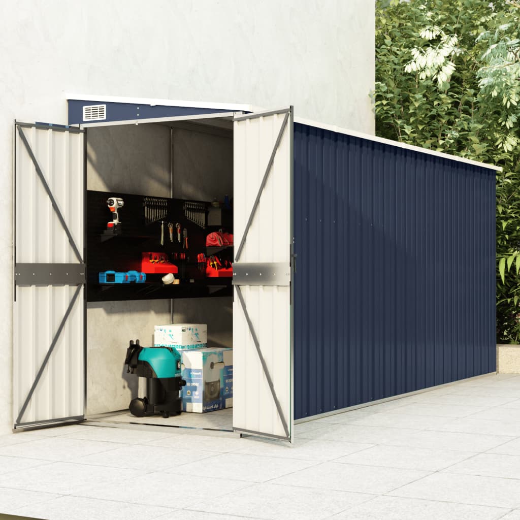 vidaXL Storage Shed Wall-mounted Garden Shed for Backyard Galvanized Steel