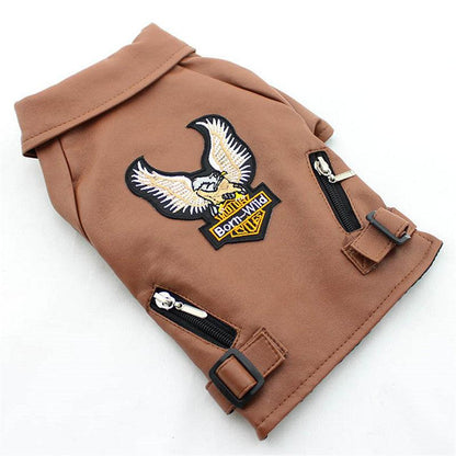 Luxury Leather Dog Coat - Chic And Stylish Pet Outerwear-1