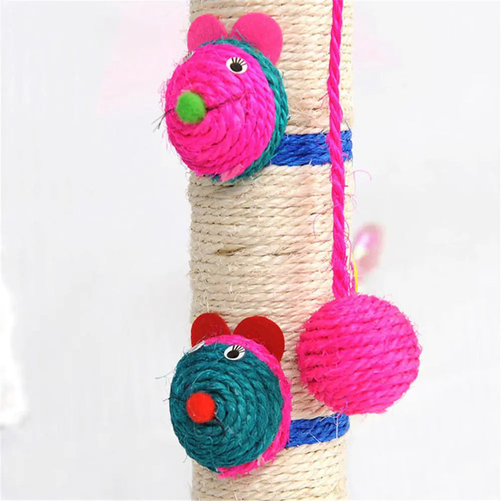 Clown Mouse Cat Scratcher with Toy