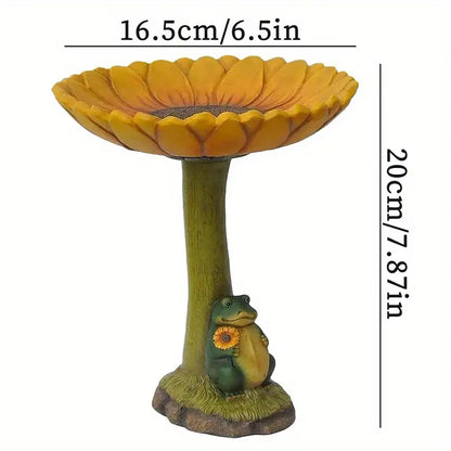 Adorable Frog Bird Bath Statue for Colorful Gardens