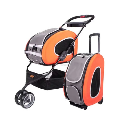 PawPorta 4-in-1 Foldable Pet Stroller – The Stylish Ride for Pets on the Go