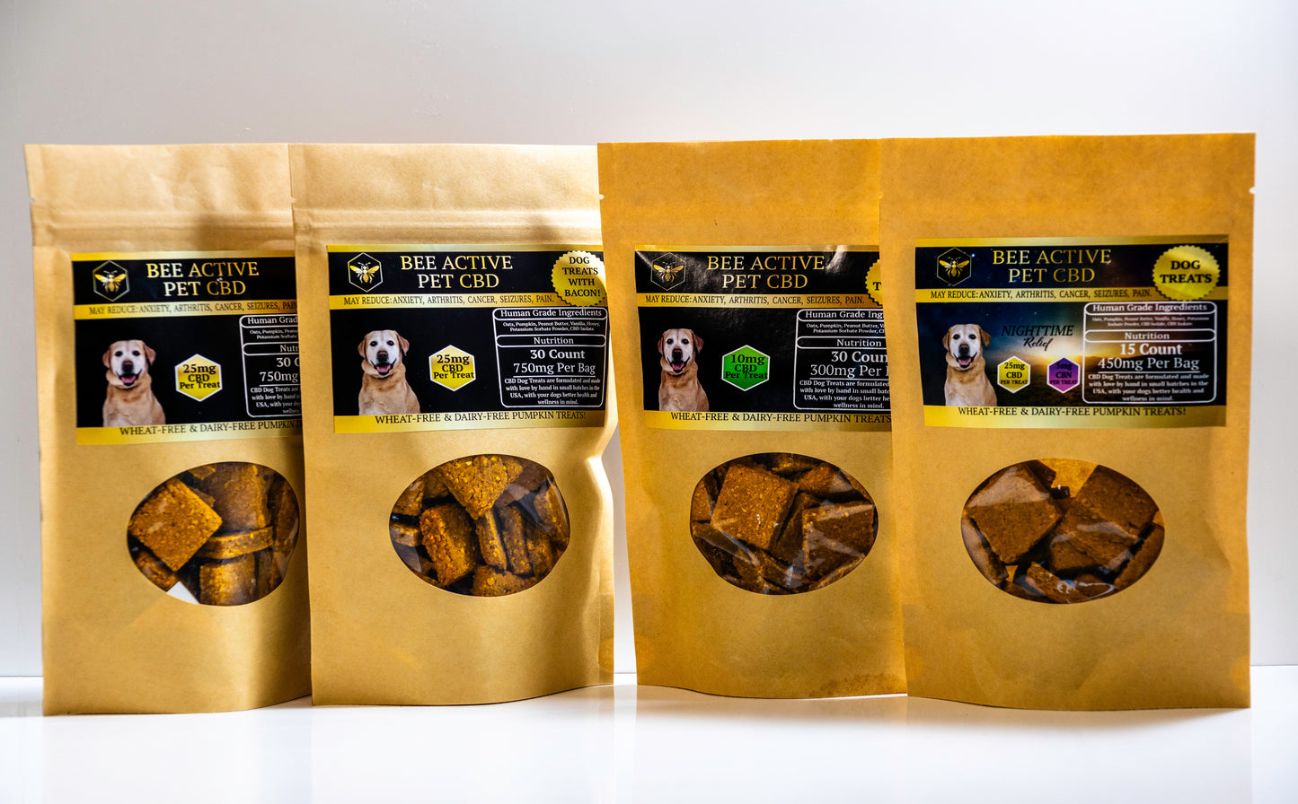 Bee Active CBD Dog Treats — Daily Wellness — Pumpkin and Peanut-0