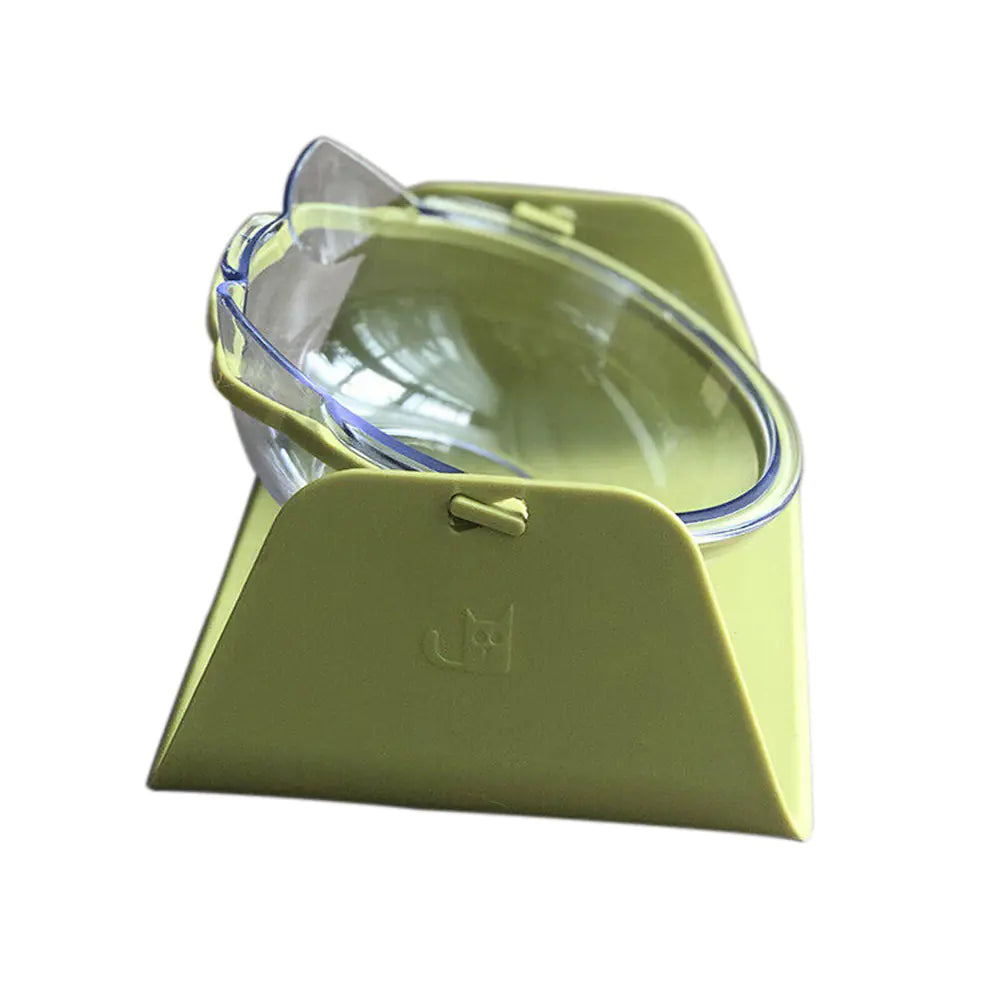 Adjustable Transparent Double Pet Bowl for Cats and Dogs